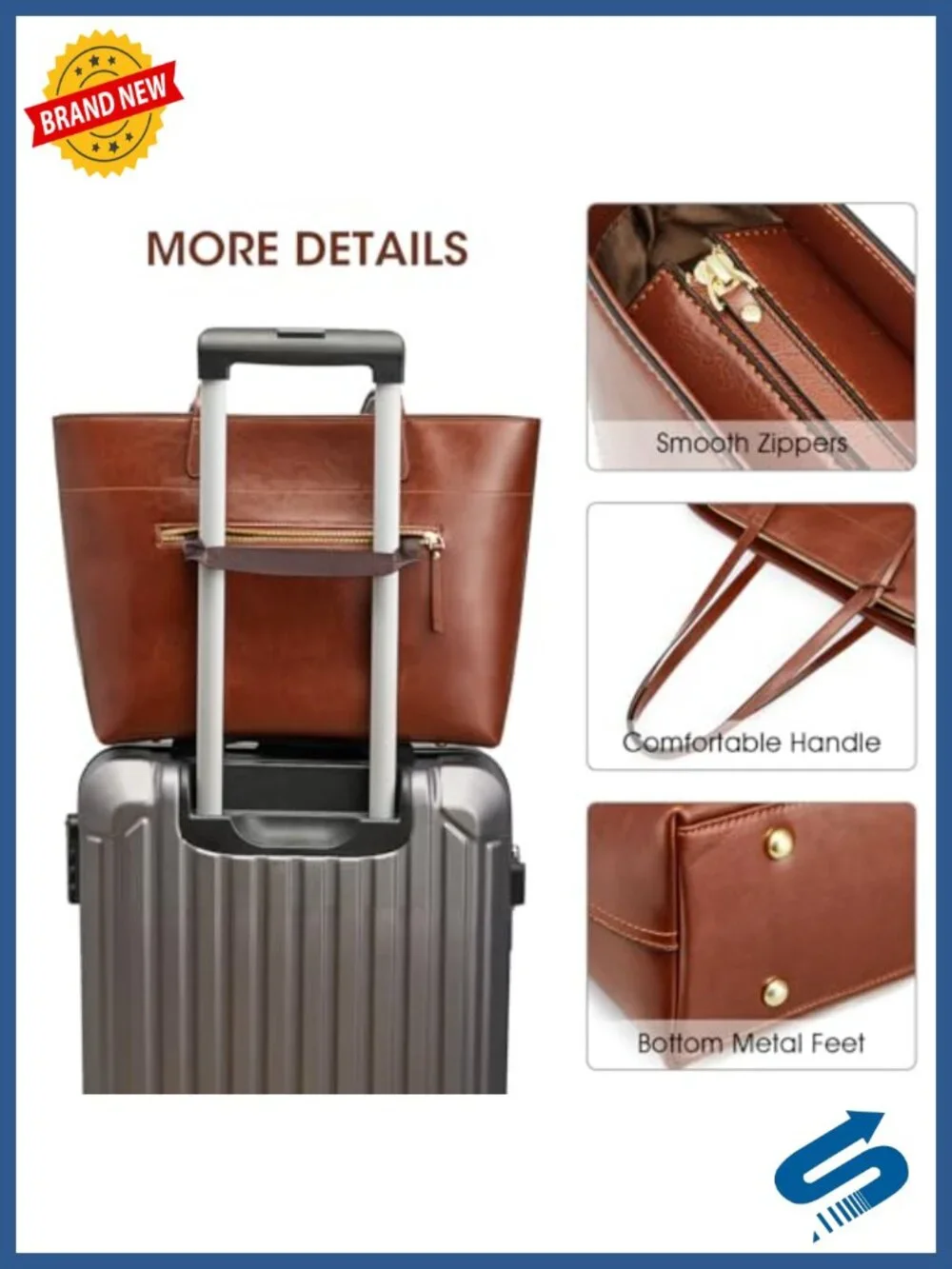 Genuine Leather Work Tote for Women Large Spacious with Zip Compartment